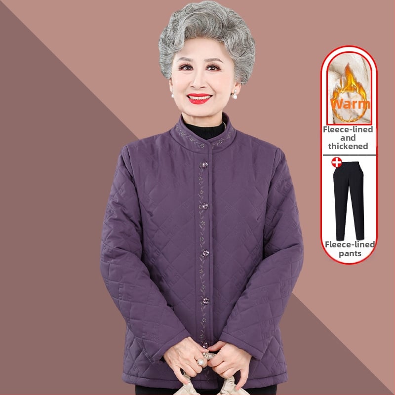 Moterų žieminis paltas iš poliesterio pluošto, su medvilnės įdaru, storas, apvali kaklo linija, ilgis 50–65 cm