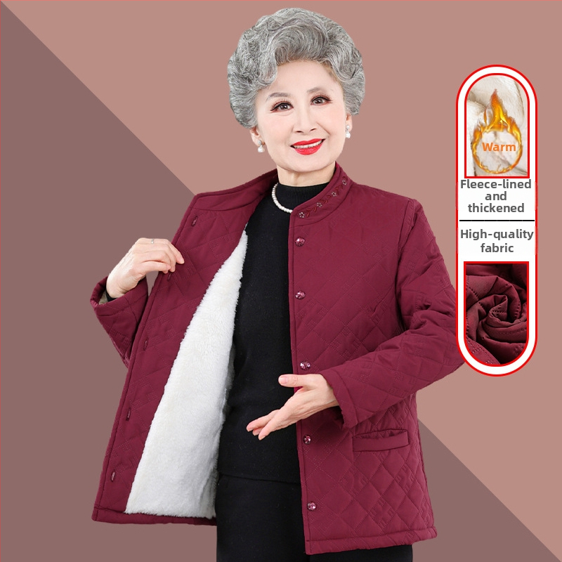 Moterų žieminis paltas iš poliesterio pluošto, su medvilnės įdaru, storas, apvali kaklo linija, ilgis 50–65 cm