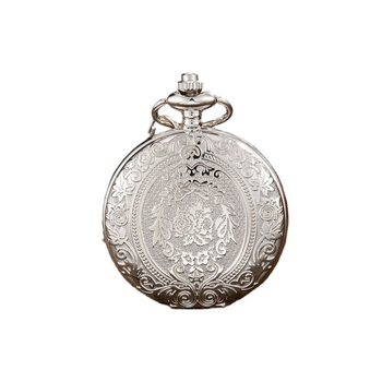 Ceas de buzunar antic, cu capac rabatabil decupat, pandantiv pentru colier, mișcare cuarț, cadran rotund, carcasă din aliaj