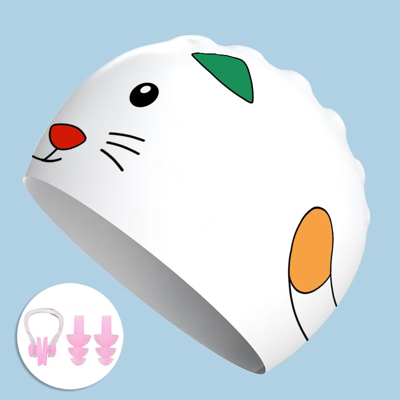 Водоустойчива силиконова шапка за плуване за възрастни – карикатурен модел, защита на ушите, код на продукта 620503232