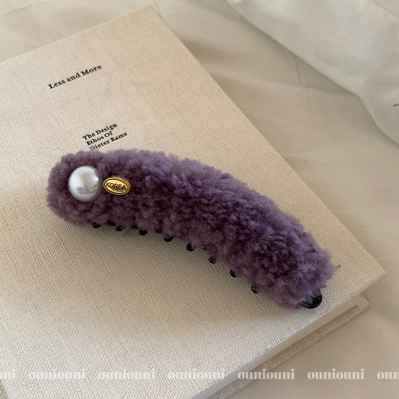 Αξεσουάρ μαλλιών Banana Clip Ponytail Clip - Plush Handmade Winter 2025 Chic