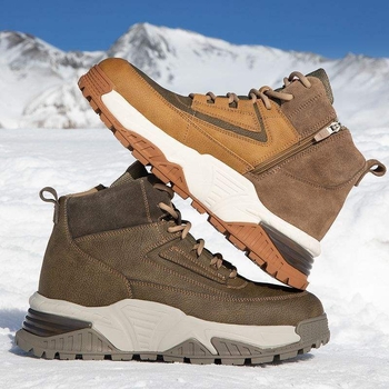 Зимни снежни ботуши с PU горна част и подплата от овча вълна, водоустойчиви, леки, антихлъзгащи подметки