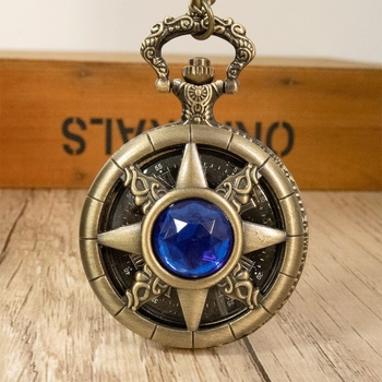 Kabatas pulkstenis ar kvarca kustību SL68, sakausējuma korpuss, apaļš ciparnīca, antīks stils