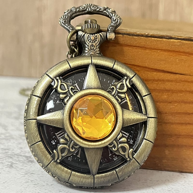 Kabatas pulkstenis ar kvarca kustību SL68, sakausējuma korpuss, apaļš ciparnīca, antīks stils