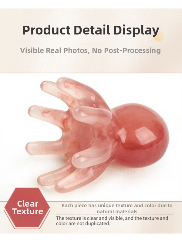 Galvos masažinė šukos su plačiais dantimis meridijanų ir akupunktūros taškų atskleidimui — sveikatos masažo įrankis, 62 g