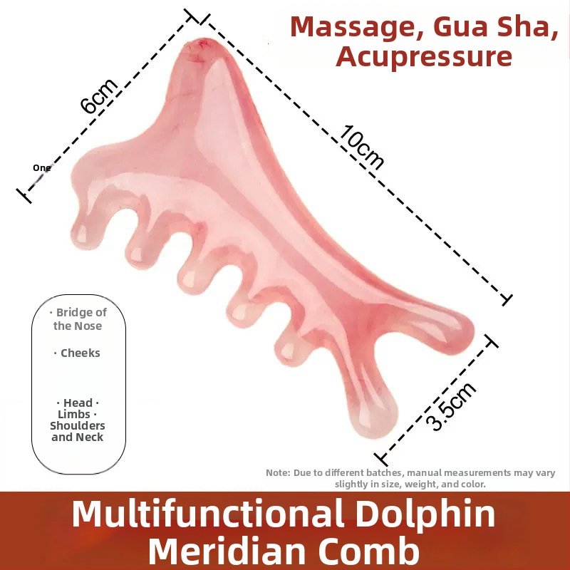 Galvos masažinė šukos su plačiais dantimis meridijanų ir akupunktūros taškų atskleidimui — sveikatos masažo įrankis, 62 g