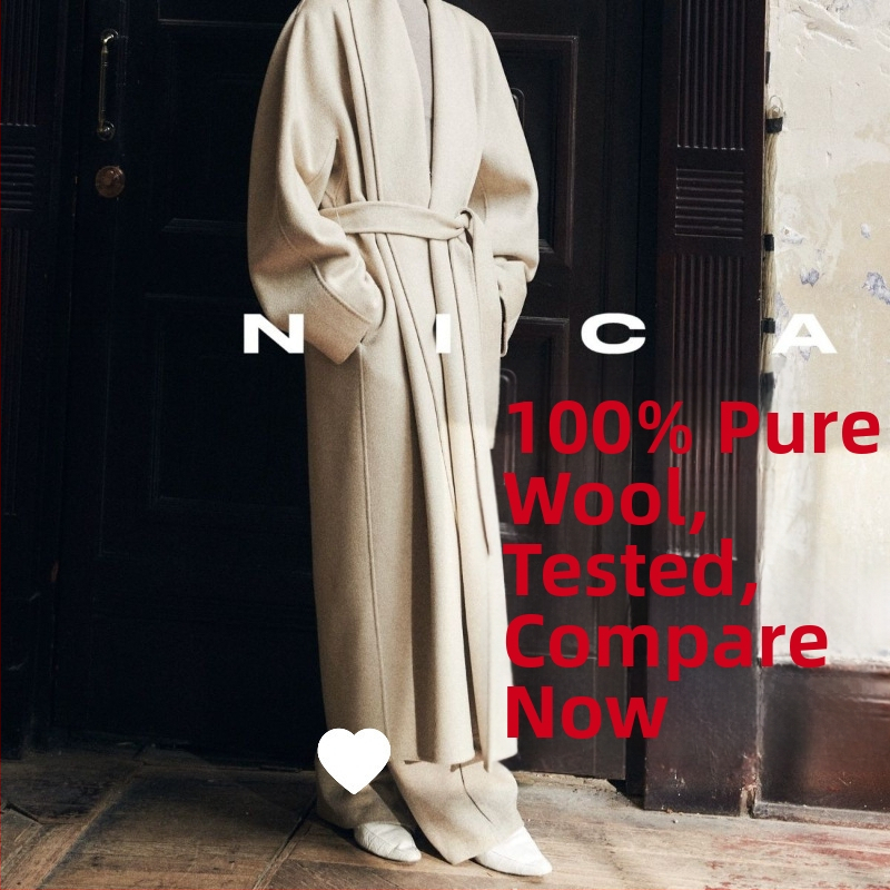 Moteriškas dviejų pusių vilnos-kašmira ilgas paltas su apykakle, laisvas kirpimas, 95% vilna