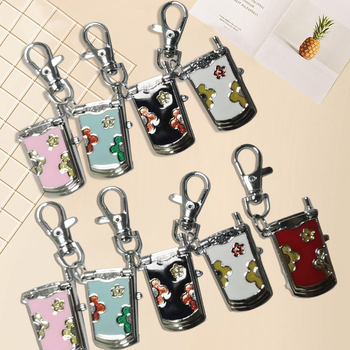 Ceas pandant desen animat pentru telefon cu capac rabatabil – logo personalizabil, mișcare cuarț (Seagull Z618), carcasă din aliaj, curea din aliaj zinc