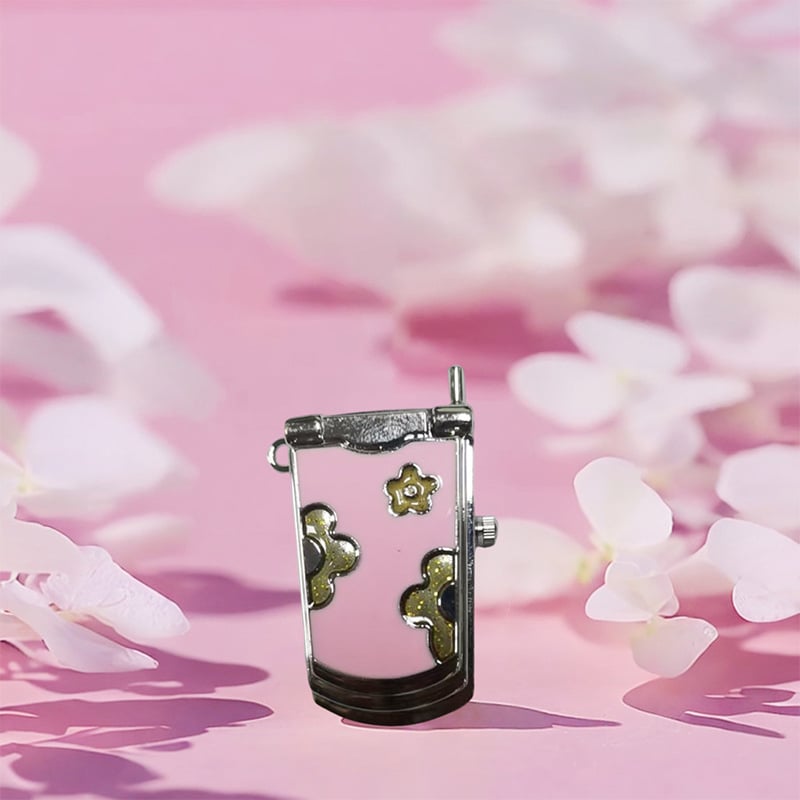 Ceas pandant desen animat pentru telefon cu capac rabatabil – logo personalizabil, mișcare cuarț (Seagull Z618), carcasă din aliaj, curea din aliaj zinc