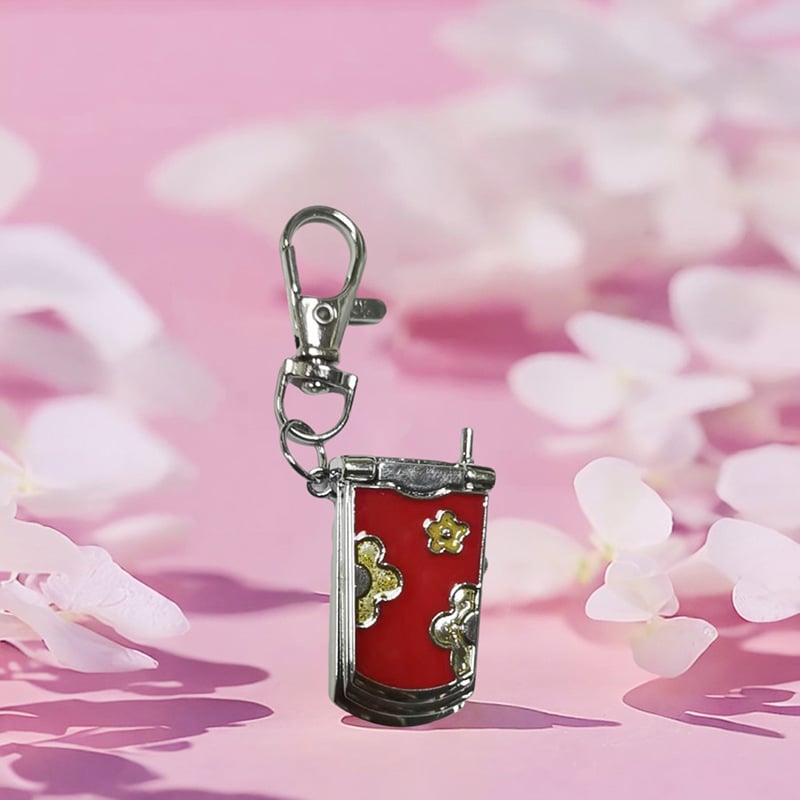 Ceas pandant desen animat pentru telefon cu capac rabatabil – logo personalizabil, mișcare cuarț (Seagull Z618), carcasă din aliaj, curea din aliaj zinc