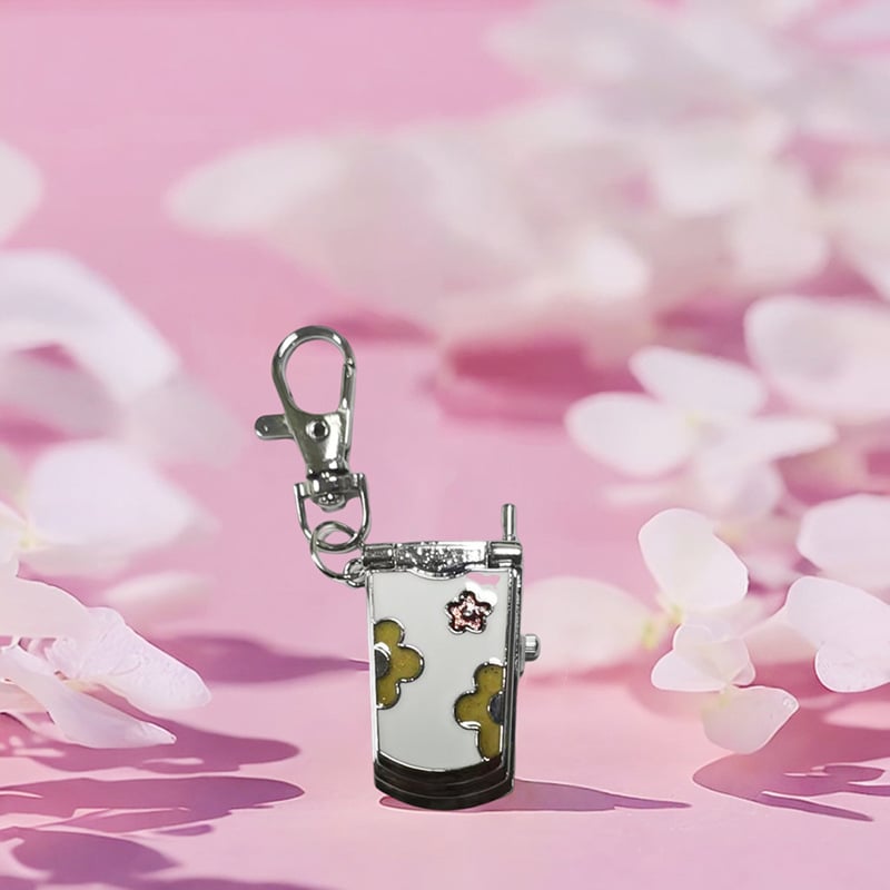 Ceas pandant desen animat pentru telefon cu capac rabatabil – logo personalizabil, mișcare cuarț (Seagull Z618), carcasă din aliaj, curea din aliaj zinc