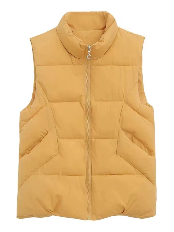 Vestă de iarnă din Chenille cu Spandex, stil cardigan pentru femei adulte, guler drept, fermoar frontal