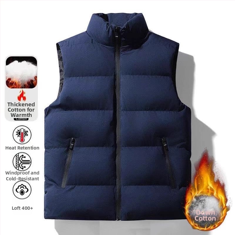 Veste ar balta gušas pūka pildījumu, bieza poliesterā audums, rāvējslēdzējs