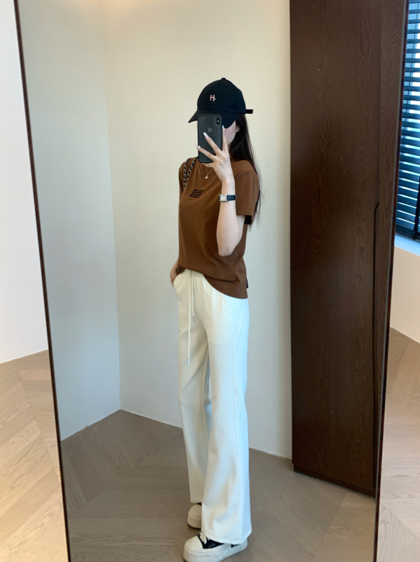 Casual φαρδιά παντελόνια με φαρδιά καμπάνα και ελαστική μέση – πλεκτό μείγμα βαμβάκι-πολυεστέρα-ελαστάν, φθινόπωρο 2025