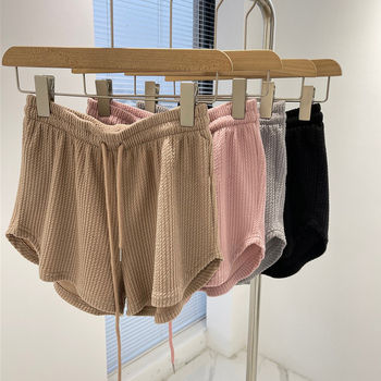 Ženske sportske šorceve, visok pojas, labav kroj, široke nogavice, poliester (90–95%), ljeto 2024