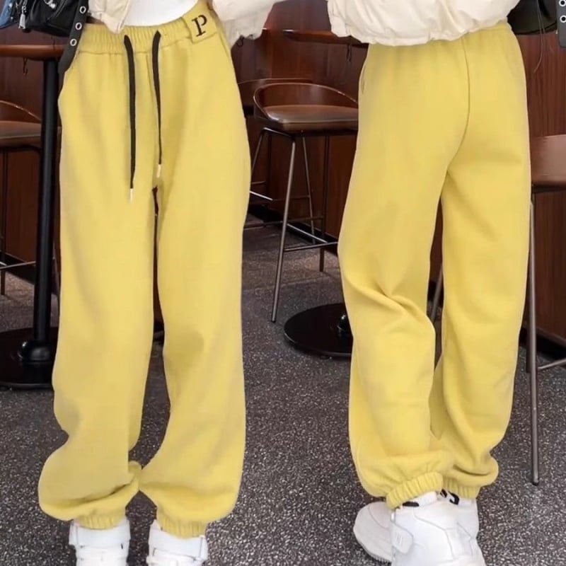 Ženske zimske trenirke s fleec podstavom, visokim strukom, ležernog kroja, haremski jogger stil
