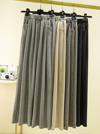 Pantaloni casual pentru femei, drepți, talie înaltă, amestec poliester-viscoză, grosime medie, stil Japonia-Korea lejer