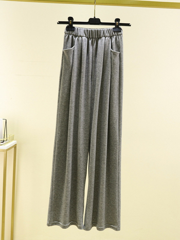 Pantaloni casual pentru femei, drepți, talie înaltă, amestec poliester-viscoză, grosime medie, stil Japonia-Korea lejer
