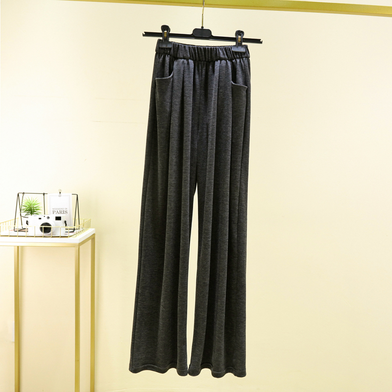 Pantaloni casual pentru femei, drepți, talie înaltă, amestec poliester-viscoză, grosime medie, stil Japonia-Korea lejer