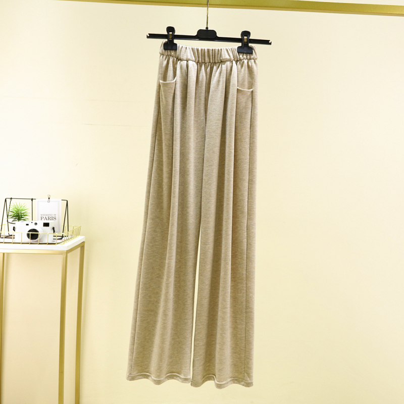 Pantaloni casual pentru femei, drepți, talie înaltă, amestec poliester-viscoză, grosime medie, stil Japonia-Korea lejer