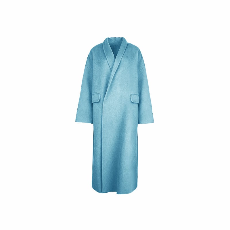 Vilninis švarkas su spandeksu, dvipusis, dirbtinio kailio apykaklė, laisvas kirpimas, rudens-žiemos 2024