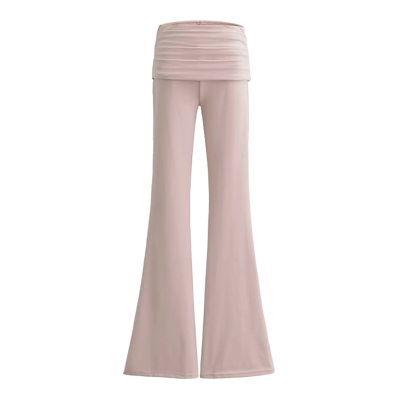 Colanți femei talie înaltă, micro-flare pentru yoga, material nylon-spandex (50–70% nylon, <30% spandex), Vară 2024, Finisaj anti-șifonare