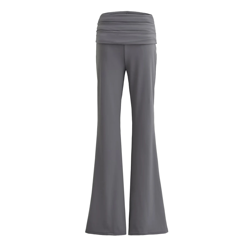Colanți femei talie înaltă, micro-flare pentru yoga, material nylon-spandex (50–70% nylon, <30% spandex), Vară 2024, Finisaj anti-șifonare
