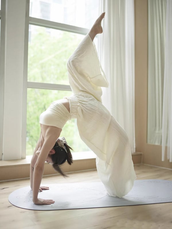 Pantaloni de yoga pentru femei, talie înaltă, croială dreaptă, dublu strat de bumbac gaz, ușori