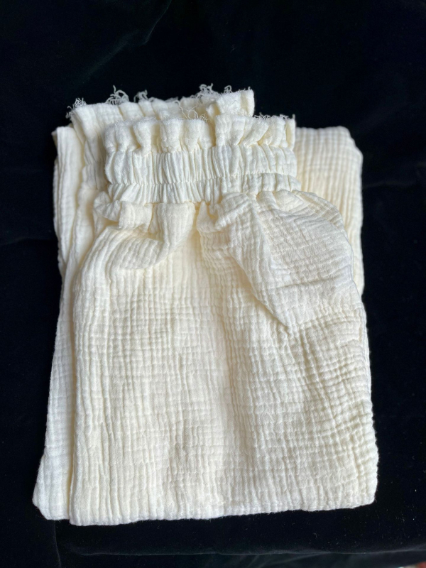 Pantaloni de yoga pentru femei, talie înaltă, croială dreaptă, dublu strat de bumbac gaz, ușori