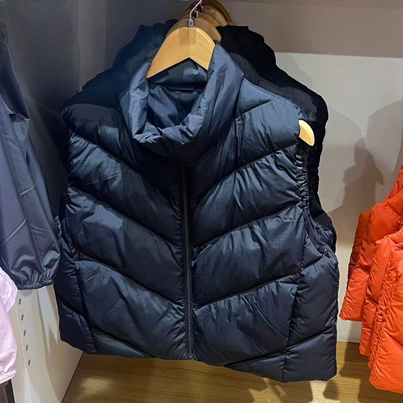 URAZ Vestă fără mâneci pentru femei cu guler înălțat, croială scurtă, material Rayon, Toamna 2025