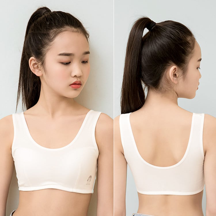 Бюстгальтер за тийнейджъри 13–18 г., 3/4 чашка с фиксирана формова чашка, основна материя найлон, подплата памук, презрамки фиксирани двойни, дишащо и удобно