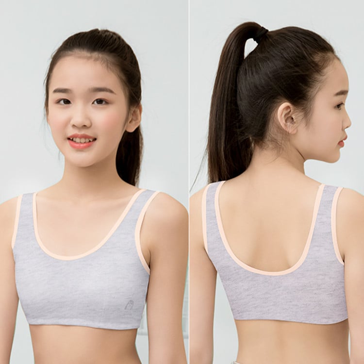 Бюстгальтер за тийнейджъри 13–18 г., 3/4 чашка с фиксирана формова чашка, основна материя найлон, подплата памук, презрамки фиксирани двойни, дишащо и удобно