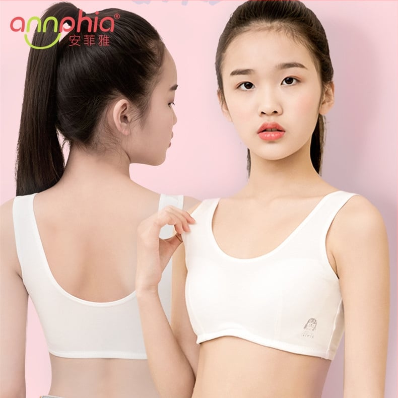 Бюстгальтер за тийнейджъри 13–18 г., 3/4 чашка с фиксирана формова чашка, основна материя найлон, подплата памук, презрамки фиксирани двойни, дишащо и удобно