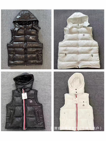 Мъжка памучно подплатена жилетка с качулка, дебела полиестерна външна част, памучно пълнеж, ацетатна подплата, джобове с ципове, зима 2025