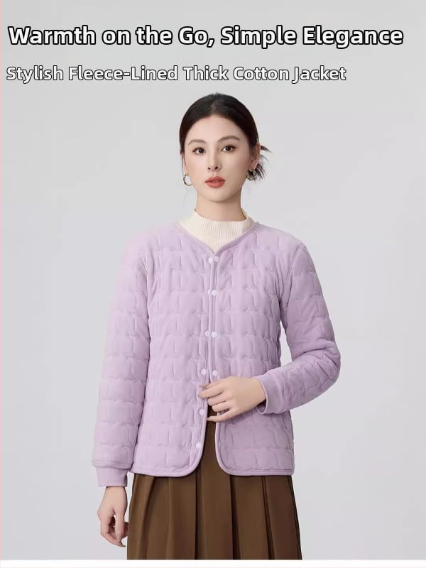 Jachetă din bumbac cu căptușeală fleece, potrivită pentru toamnă și iarnă, croială aproape de corp, ușoară, guler în V, model 3D, țesătură poliester