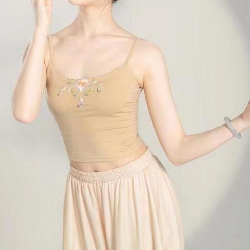 Costum de dans pentru repetiții, țesătură din fibre de acril cu amestec de poliester, guler fără, etichetă fără, potrivit pentru dans modern și examene de artă