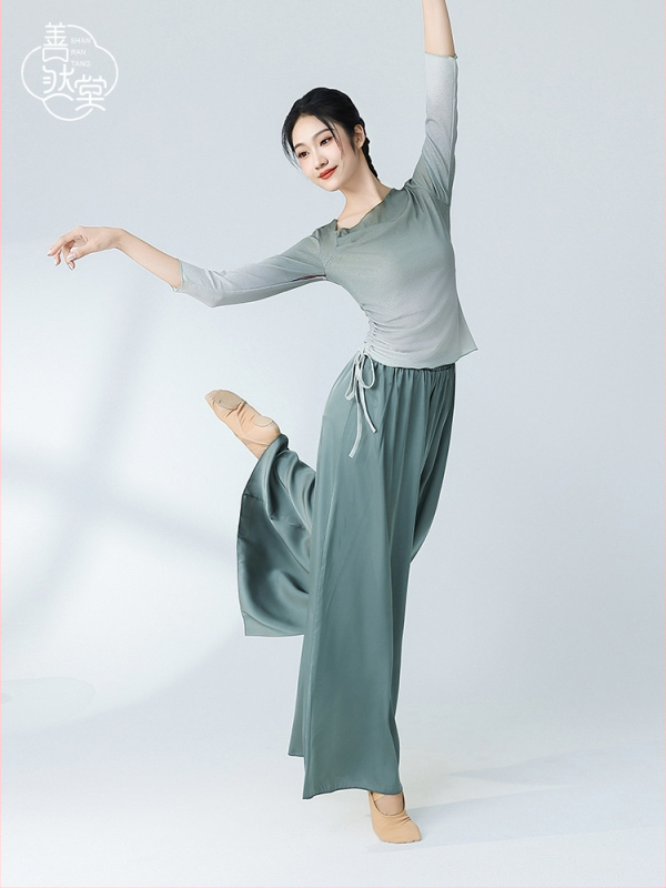 Kindness hall női top modern tánc gyakorláshoz, testszabályozó, gradient dizájn, 2024 nyár, fő anyag 95%+