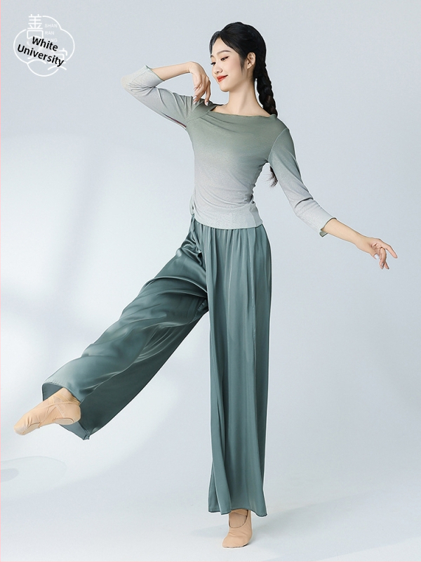 Kindness hall női top modern tánc gyakorláshoz, testszabályozó, gradient dizájn, 2024 nyár, fő anyag 95%+