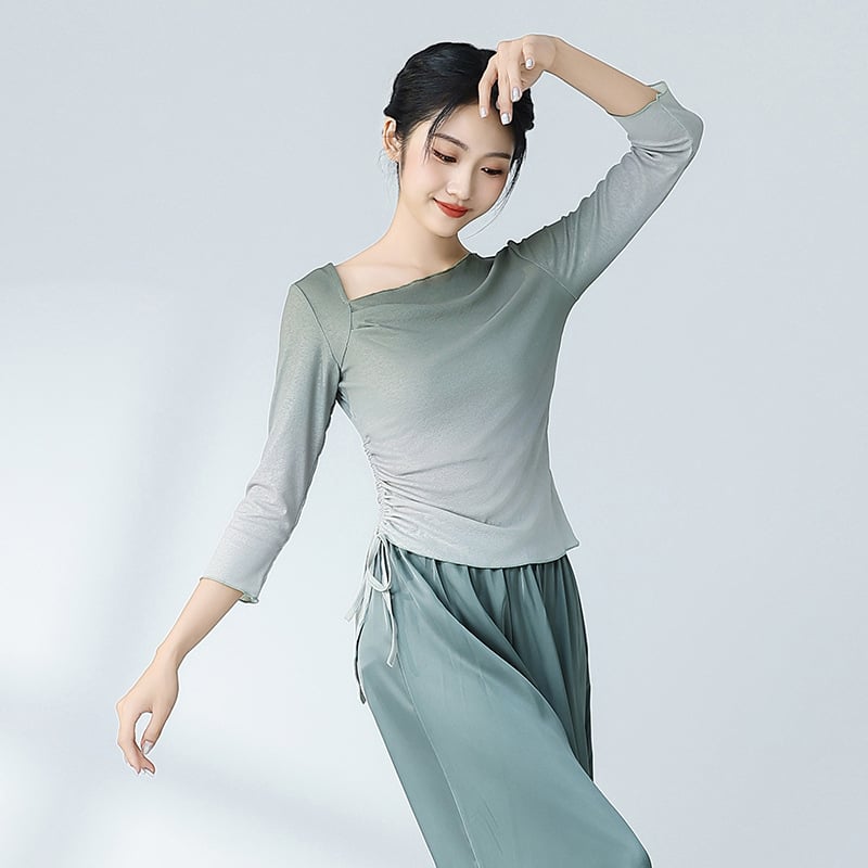 Kindness hall női top modern tánc gyakorláshoz, testszabályozó, gradient dizájn, 2024 nyár, fő anyag 95%+