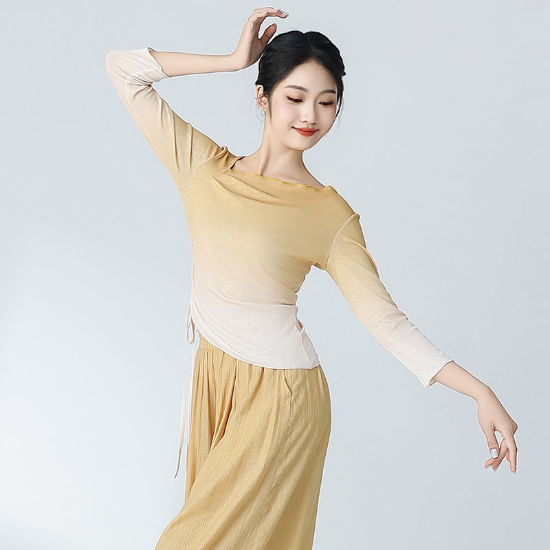 Kindness hall női top modern tánc gyakorláshoz, testszabályozó, gradient dizájn, 2024 nyár, fő anyag 95%+