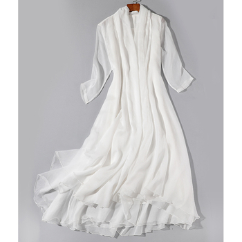 Zen ihletésű női Hanfu Tang-stílusú ruha etnikai táncra, selyem anyag, fő anyag 60% poliészter, bélés 60% poliészter