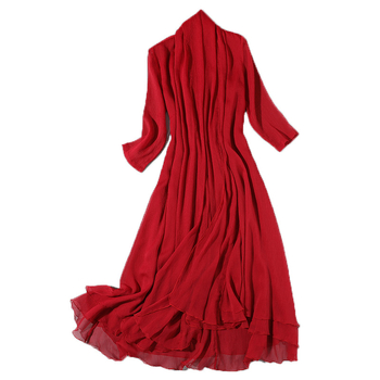 Zen ihletésű női Hanfu Tang-stílusú ruha etnikai táncra, selyem anyag, fő anyag 60% poliészter, bélés 60% poliészter