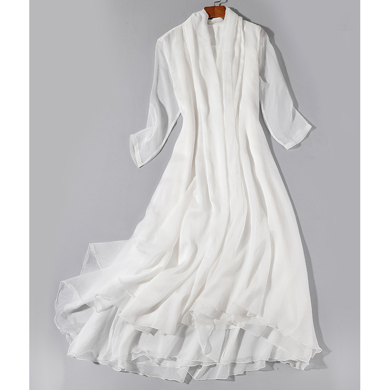 Zen ihletésű női Hanfu Tang-stílusú ruha etnikai táncra, selyem anyag, fő anyag 60% poliészter, bélés 60% poliészter