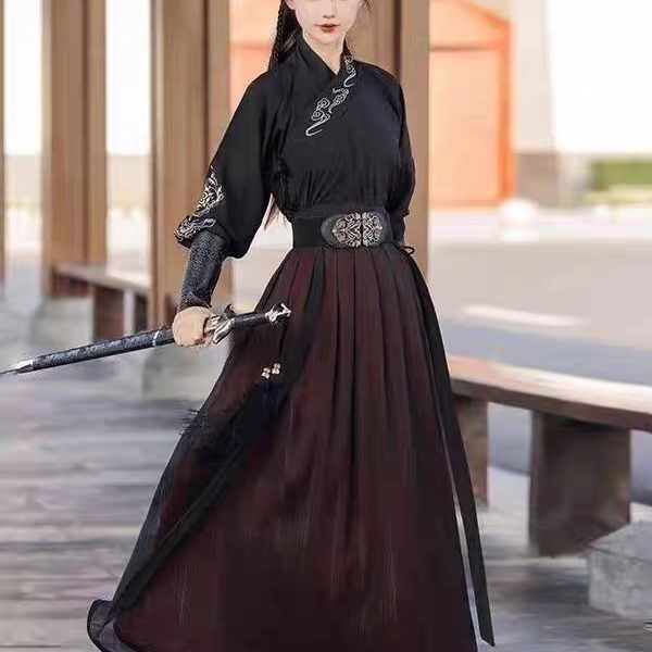 Uniszex Hanfu wuxia ifjúsági készlet – Kínai stílusú ősi ruha, Chenille anyag, Spandex 90-95%, Termékkód 1001418165