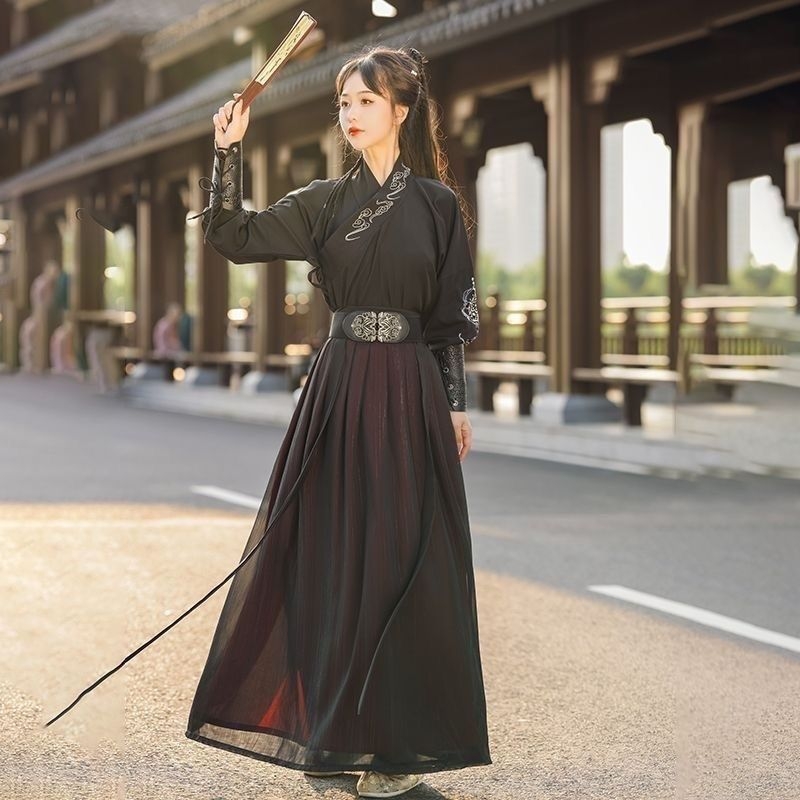 Uniszex Hanfu wuxia ifjúsági készlet – Kínai stílusú ősi ruha, Chenille anyag, Spandex 90-95%, Termékkód 1001418165