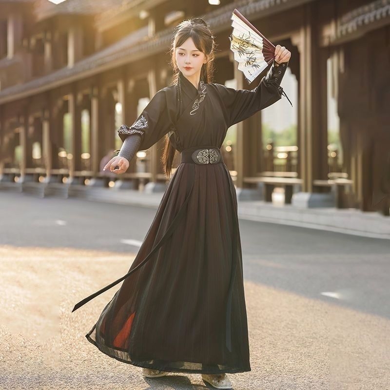 Uniszex Hanfu wuxia ifjúsági készlet – Kínai stílusú ősi ruha, Chenille anyag, Spandex 90-95%, Termékkód 1001418165