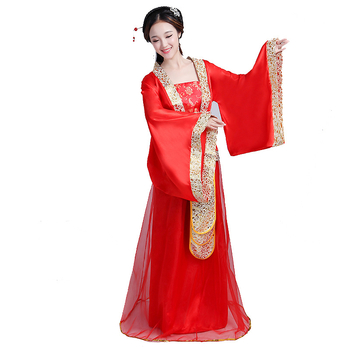 Kabukini Hanfu costum de scenă cu bronzare, amestec din bumbac și poliester, potrivit pentru spectacole obișnuite