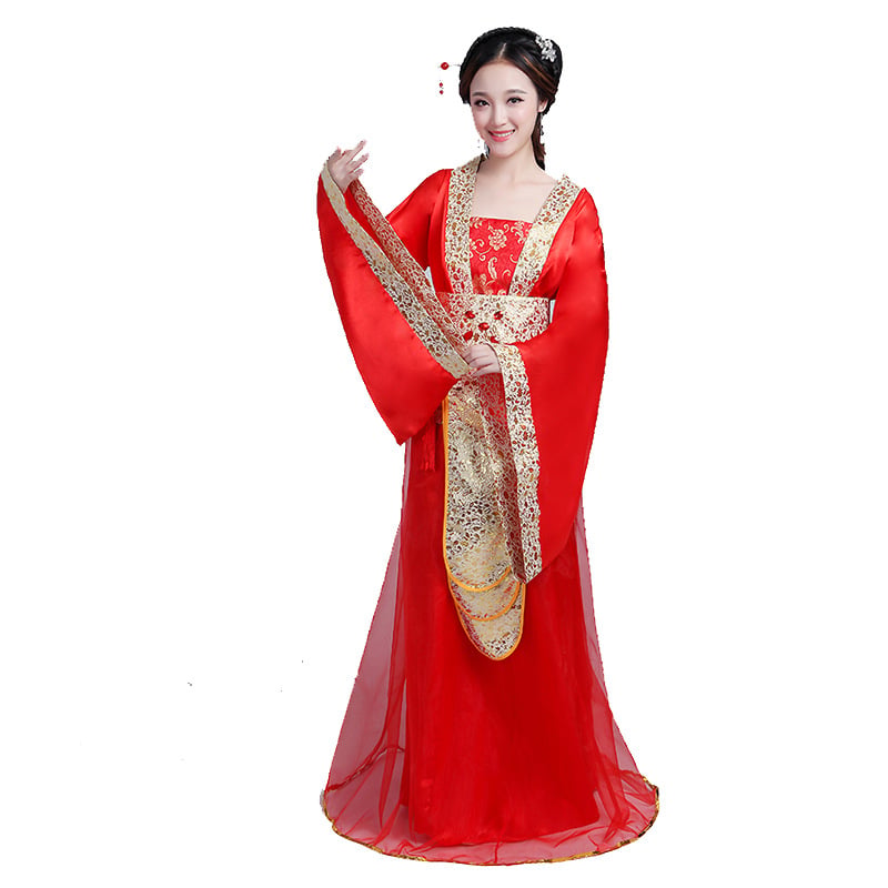 Kabukini Hanfu costum de scenă cu bronzare, amestec din bumbac și poliester, potrivit pentru spectacole obișnuite