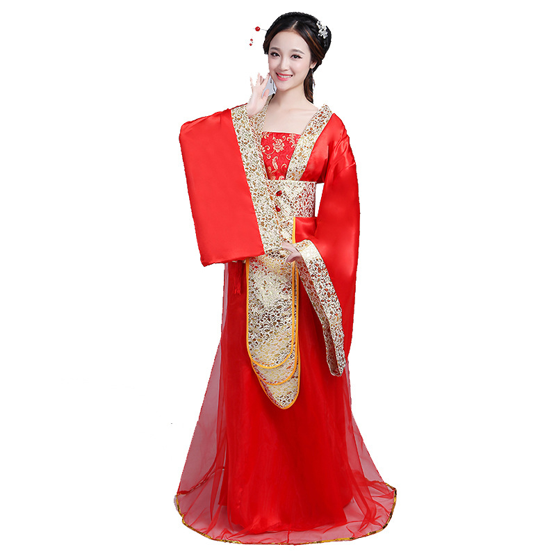 Kabukini Hanfu costum de scenă cu bronzare, amestec din bumbac și poliester, potrivit pentru spectacole obișnuite