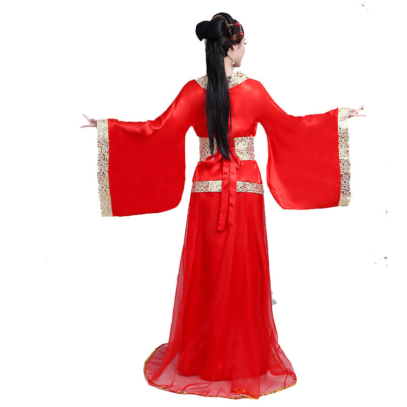 Kabukini Hanfu costum de scenă cu bronzare, amestec din bumbac și poliester, potrivit pentru spectacole obișnuite